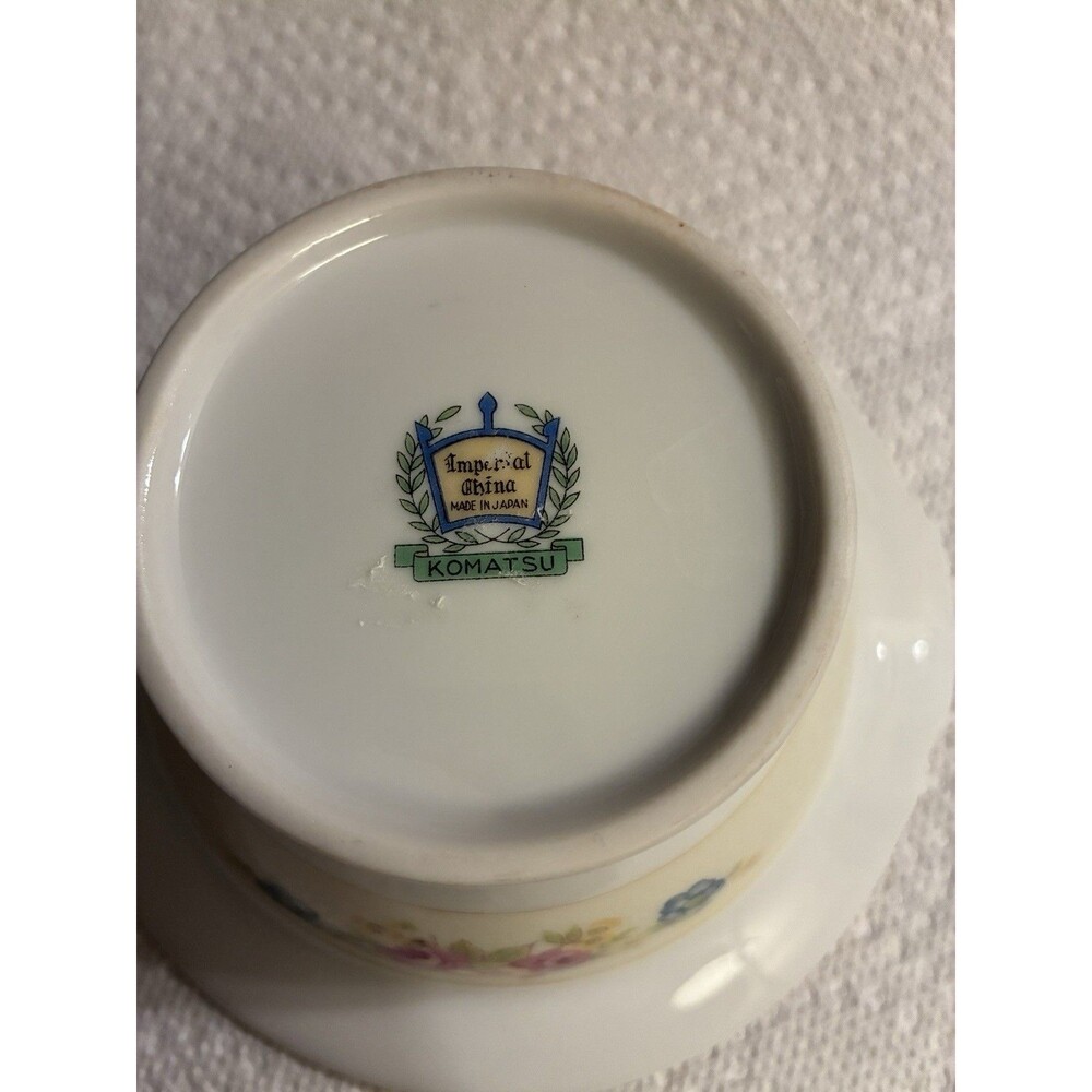 Imperial China Japan Komatsu Sugar Bowl No Lid Floral Gold Rim Vintage - Picture 8 of 10